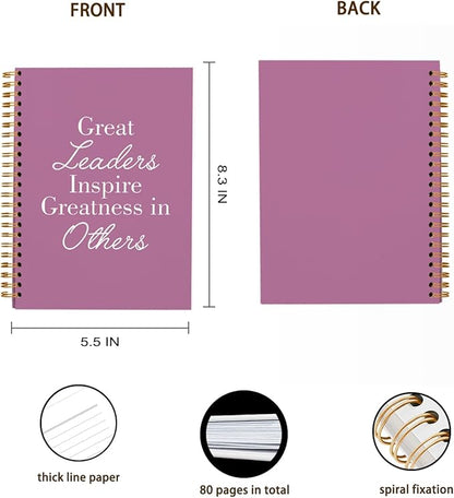 OXW Purple Notebooks for Work, Employee Appreciation Gifts, Leadership Gifts Notebook Journal for Writing Meeting Office, Thank You Gifts for Women Men Leader Mentor Boss Manager, 5.5"x8.3"