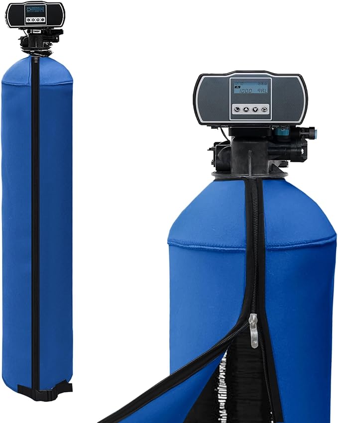 13x54 Inch Water Softener Tank Jacket - Insulated 3.5mm Neoprene Slip Sleeve to Prevent Sweating, Heavy-Duty Outdoor Water Softener Cover, Blue