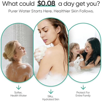 Cobbe HD HEAVY DUTY High Output Shower Filter 2 Pack – 99% REMOVAL Shower Head Filter for Hard Water, Heavy Metals, Chlorine and Harmful Substance, Improve your skin and hair - Chrome