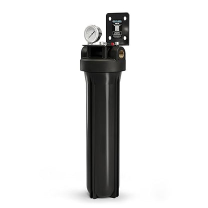 PRO+AQUA PRO-SCI Whole House Single Stage Carbon Infused Water Filter System with Pressure Gauge | Removes 99% of Chlorine, VOCs, Rust & Other Contaminants | Improves Tastes & Odor