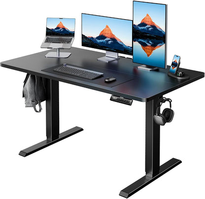 48x23 Inch Electric Standing Desk, Adjustable, Light Vintage Brown