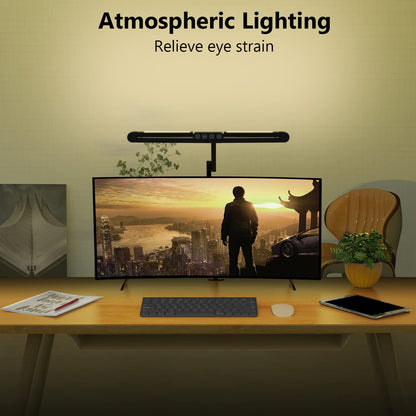 Desk Lamp with Clamp, Architect Led Desk Lamp for Home Office with Remote Control, 24W Ultra Bright Auto Dimming Computer Light Adjustable Table Light for Working Workbench (Remote)