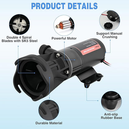 Nilight Macerator Pump for RV 12V 12GPM Portable Quick Release Self-Priming RV Macerator Pump for Sewage Waste sewer Pump Kit with Hose Fittings Discharge Port Carry Bag for Camper Boat Kitchen Marine