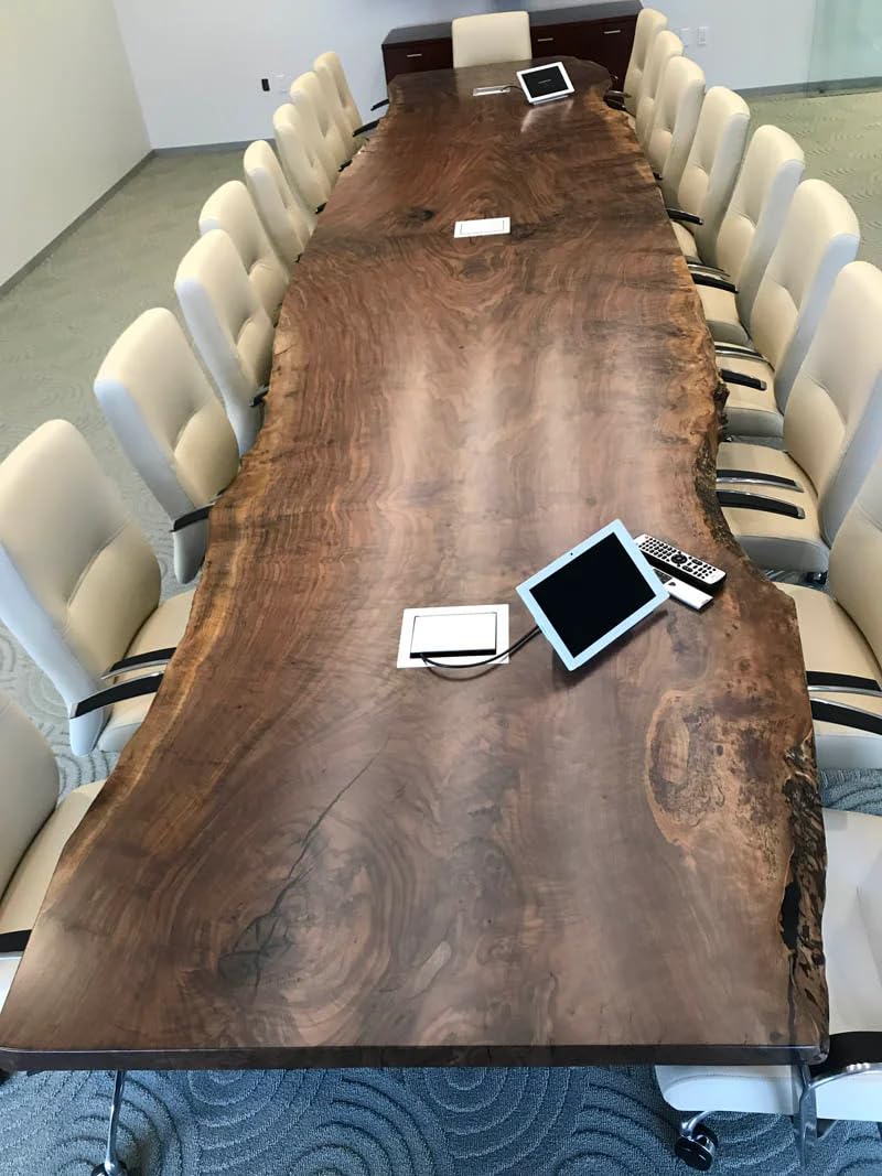 RESINHOMEFURNITURE Reclaimed Live Edge Wooden Dining Table Coffee Table Living Room Table Meeting Table Conference Table Kitchen Table End Table Home Décor (Without Stand, 60 x 30 Inches)