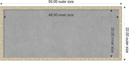 Amanti Art Silver Framed Magnetic Board 22x50 Oversize Vision Board for use with Magnets, 100% Metal Sheet to Display Items as Office Decor or for Home Organization in mudroom, Kitchen or Kids Room