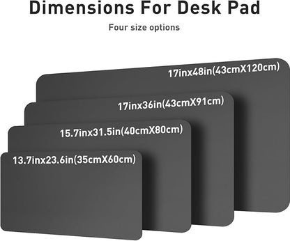 Aothia Leather Desk Pad Protector, Mouse Pad, Office Desk Mat, Non-Slip PU Leather Desk Blotter, Laptop Desk Pad, Waterproof Desk Writing Pad for Office and Home (Gray,23.6" x 13.7")