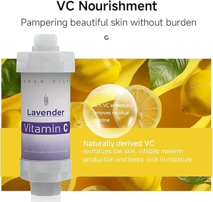 10PCS Vitamin C Shower Filter for Hard Water Filter Aromatherapy Replacement Cartridge Bathtub Faucet Bathroom Accessories Remove Chlorine Fluoride Heavy Metals Lemon Bluebell