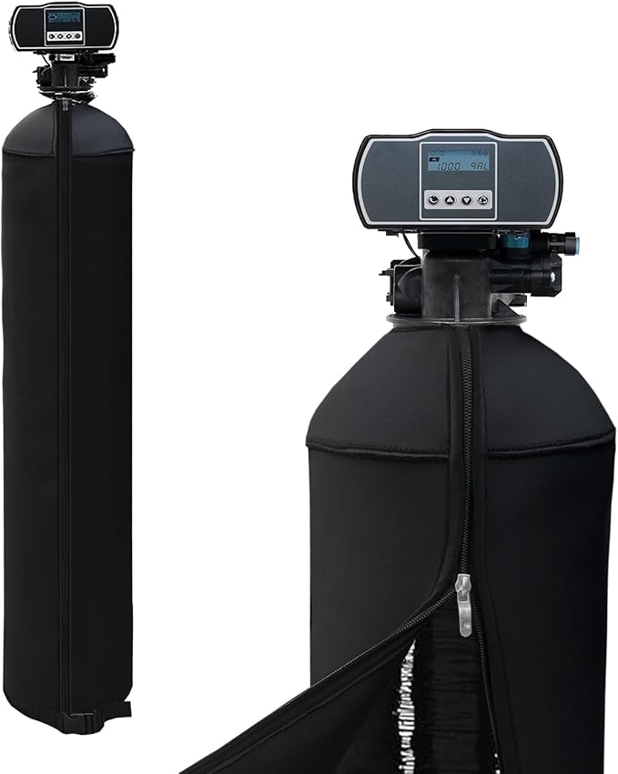 8x44 Inch Water Softener Tank Jacket - Insulated 3.5mm Neoprene Slip Sleeve to Prevent Sweating, Heavy-Duty Outdoor Water Softener Cover,Black