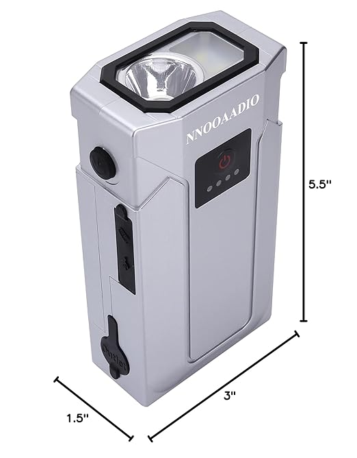 Mini Emergency Water Pump (1000ml/min) Compatible with Membrane Sawyer LifeStraw Personal Water Filter for Hiking, Built-in 2000mAh Power Bank, 3-Speed Adjustable Flashlight & SOS Signal Light, IPX3