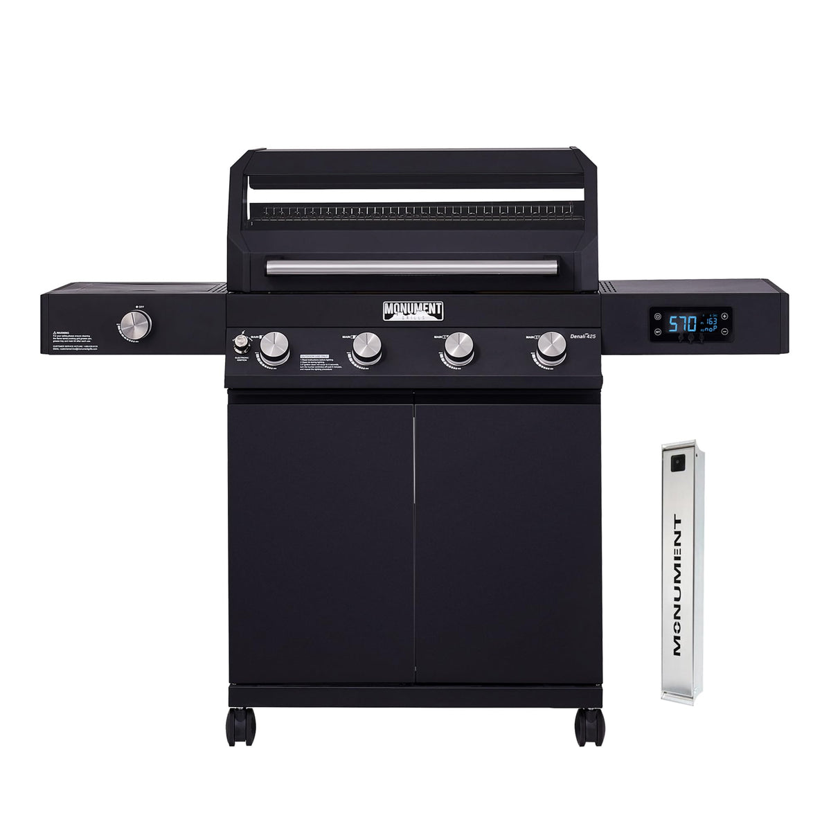 4-Burner Liquid Propane Gas Smart bbq Grill Denali 425 with Stainless Steel Smoke Box(2 Items)