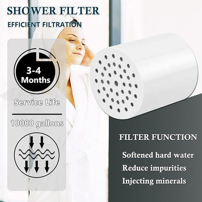 Replacement Filter for Showerhead Cartridge,Compatible with ‎HOPOPRO Showerhead,Multi Stage Shower Filtration Systems for Hard Water,Reduces Chlorine,Fluoride and Harmful Substance.(2 Pack)