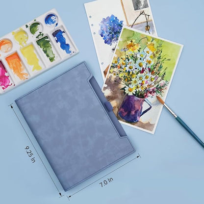Lightwish Watercolor Sketchbook,100% Cotton Acid Free Watercolor Journal,300gsm/140lb Cold Press Watercolor Paper for Artists,Adults,Students,20 Sheets,9.25 * 6.3 Inches