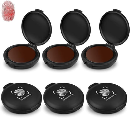ERKOON 6 Pack Fingerprint Ink Pads, Thumbprint Ink Pad for Notary Supplies Identification Security ID Fingerprint Cards Law Enforcement Fingerprint Red