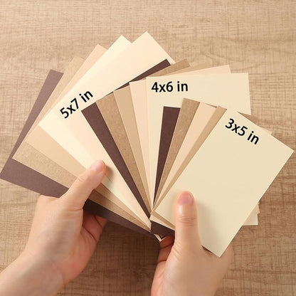 50 Sheets Colored Cardstock Paper 5 Colors, 250 GSM Heavy Card Stock for DIY Art Projects, Cards (Brown, 5x7)