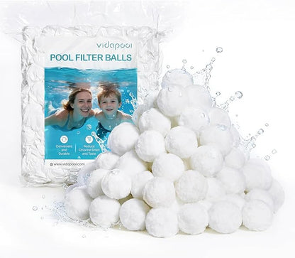 4.6 lbs Pool Filter Balls for Sand Filters, Reusable White Filter Media Balls for All Sand Filter Systems, Efficient & Lightweight Pool Sand Filter Balls, Replaces 150 lbs Pool Filter Sand