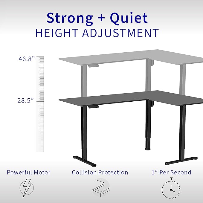 VIVO Electric Corner 84 x 63 inch L-Shaped Standing Desk (Gray, 84x63inch)