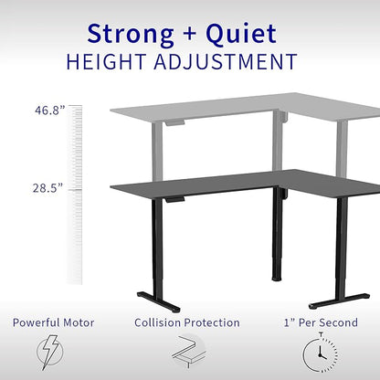 VIVO Electric Corner 84 x 63 inch L-Shaped Standing Desk (Gray, 84x63inch)