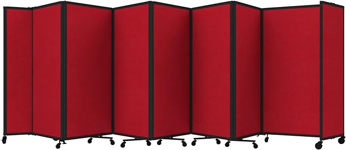 Versare Room Divider 360 Portable Wall Partition | Folding Panels | Large Freestanding Divider | Locking Wheels | Temporary Room Separator