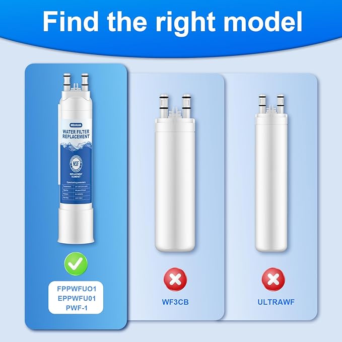 FPPWFU01 Water Filter Replacement Compatible with Frigidaire FPPWFU01 Water Filter, Electrolux EPPWFU01, PurePour PWF-1, EPPWF01 PureAdvantage PWF-1(2 Pack)