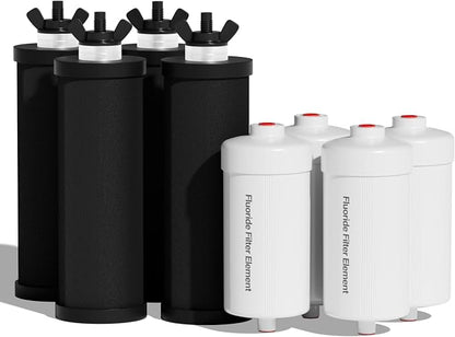 Purewell 8-Stage PF-3&FL-2 Purification Elements Set, Replacement Filters for ProOne® and Berlkey® Filters, ProOne® Big+ or Berlkey® Big+ Water Filter System and Purewell System (8 Pack, K Series)
