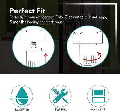 ICEPURE PLUS NSF53&42 Premium 5231JA2002A Refrigerator Water Filter Replacement for LG LT500P, ADQ72910911, ADQ72910901 ADQ72910907, GEN11042FR-08, Kenmore 9890, 469890, LFX25973D, LFX25974ST 3PACK