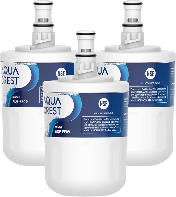 AQUA CREST 8171413 Refrigerator Water Filter, Replacement for Whirlpool 8171413, 8171414, EDR8D1, Kenmore 46-9002 (Pack of 3)