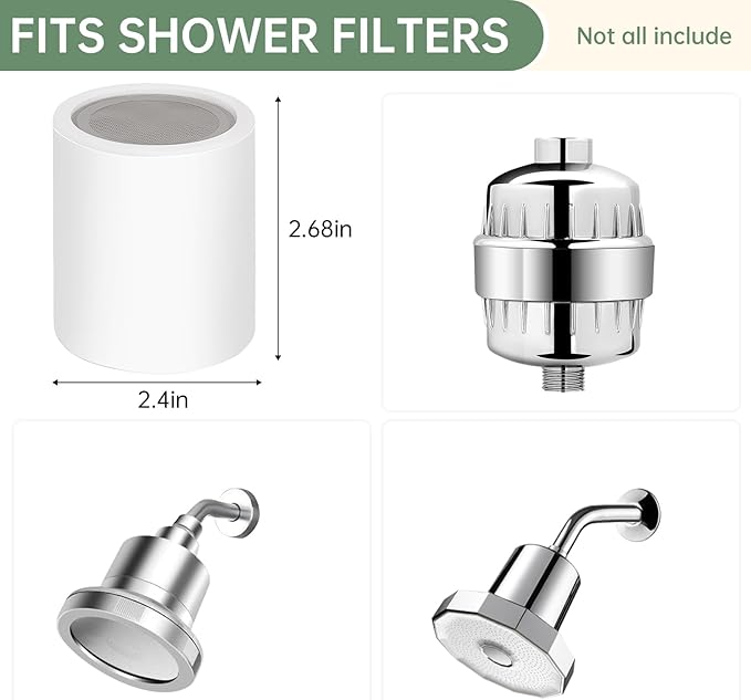 Universal Shower Filter Replacement Cartridge, 6 Pack 20 Stage Shower Head Filter for Hard Water, Microporous Pressurization High output Water Filter Compatible Similar Design, 10000 Gallons 3 Month