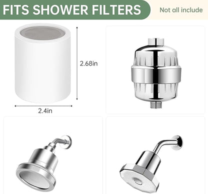 Universal Shower Filter Replacement Cartridge, 6 Pack 20 Stage Shower Head Filter for Hard Water, Microporous Pressurization High output Water Filter Compatible Similar Design, 10000 Gallons 3 Month