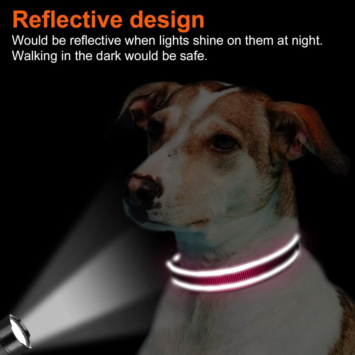 Reflective Dog Collar, Soft Neoprene Padded, Metal D-Ring, Nylon Pet Collar Adjustable for Small Dogs, Hotpink, S
