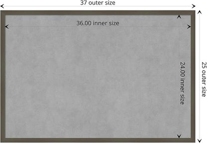 Amanti Art Grey Framed Magnetic Board 25x37 Large Vision Board for use with Magnets, 100% Metal Sheet to Display Items as Office Decor or for Home Organization in mudroom, Kitchen or Kids Room