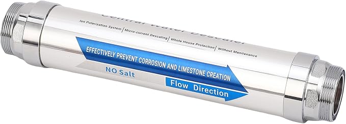 Water Softener System No Salt Magnetic Water Descaler Scale Remover for Whole House Shower Dishwasher Solar Heater Stainless Steel Compact (1/2 inch (DN15))