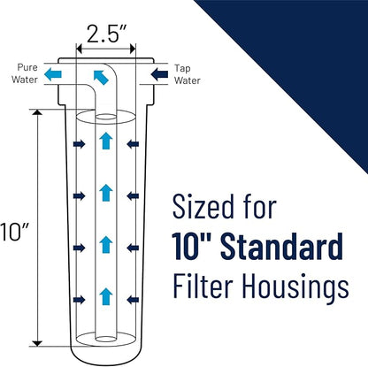 Pentair OMNIFilter RS1 Sediment Water Filter, 10-Inch, Standard Whole House Pleated Cellulose Sediment Replacement Filter Cartridge, 10" x 2.5", 20 Micron, Pack of 2