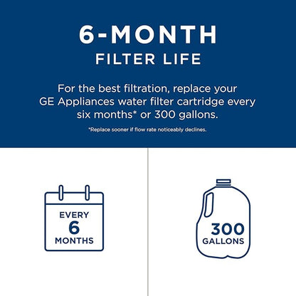 GE MSWF Refrigerator Water Filter | Certified to Reduce Lead, Sulfer, and 50+ Other Impurities| Pack of 1
