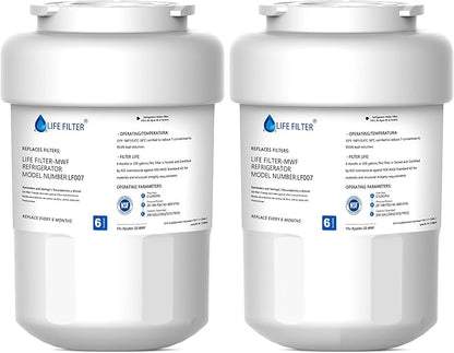 Lifefilter Replacement for MWF Refrigerator Water Filters, MWFP, HDX FMG-1, MWFA, GWF, GSE25GSHECSS, WFC1201, RWF1060, 197D6321P006, 9991, PC75009, 2 Pack