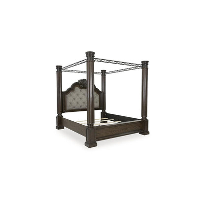 Signature Design by Ashley Maylee Queen Canopy Bed Frame, Dark Brown