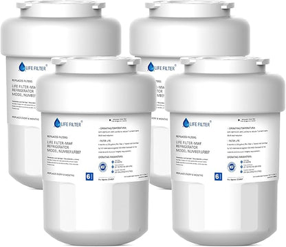 Lifefilter Replacement for MWF Refrigerator Water Filters, MWFP, HDX FMG-1, MWFA, GWF, GSE25GSHECSS, WFC1201, RWF1060, 197D6321P006, 9991, PC75009, 4 Pack