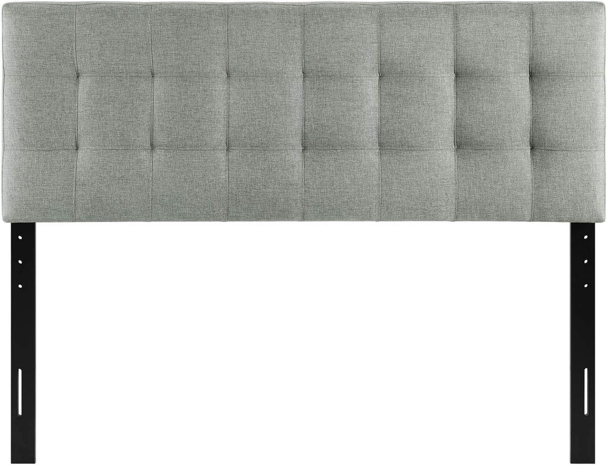 AMZ-5041 Lily Tufted Linen Fabric Upholstered Queen Headboard in Gray