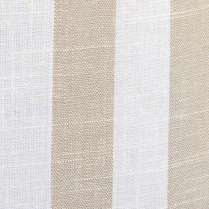 Dex Beige Striped Linen Ottoman