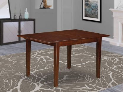 NFT-OAK-T Norfolk Kitchen Dining Table - a Rectangle Solid Wood Table Top with Butterfly Leaf, 32X54 Inch, OAK