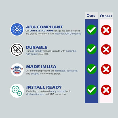 ADA CENTRAL SIGNS - 6" X6" Conference Room Sign- ADA Compliant Tactile Graphics Grade 2 Braille Text Acrylic Wall Signs - Authorized Personnel Only, Meeting Privacy Door Sign for Schools, and Offices