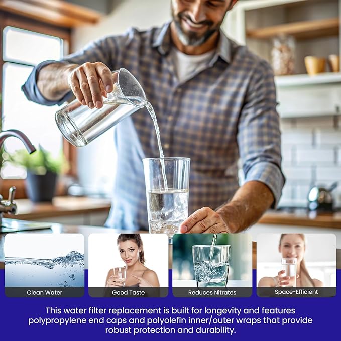 Crystal Quest Nitrate Removal + SMART Filter Cartridge 4-5/8" x 9-3/4" - Reduces Nitrates, Fits Reverse Osmosis & Whole House Systems, Long-Lasting, Easy Installation, Heavy-Duty Water Filtration
