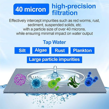 Whole House Water Filter, 40-50 Micron Spin Down Sediment Prefilter System, 1" MNPT + 3/4" FNPT,BPA-Free Lead-Free Heavy Duty Brass