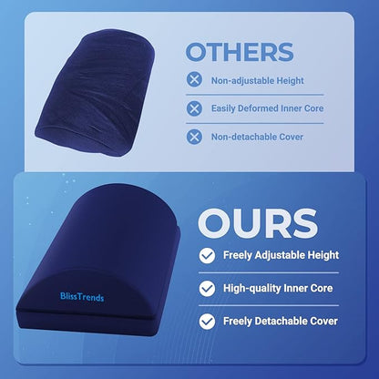 BlissTrends Foot Rest for Under Desk at Work-Versatile Foot Stool with Washable Cover-Comfortable Footrest with 2 Adjustable Heights for Car,Home and Office to Relieve Back,Lumbar,Knee Pain-Blue