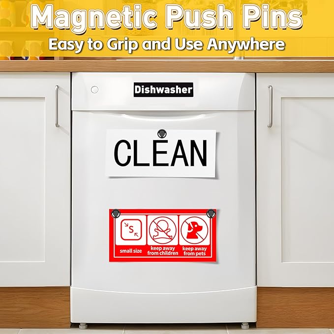 VNDUEEY 120 Pack Black Fridge Magnets, Whiteboard Magnets, Small and Strong Magnet Refrigerator, Locker Magnet for Kitchen, Office, School, Adults