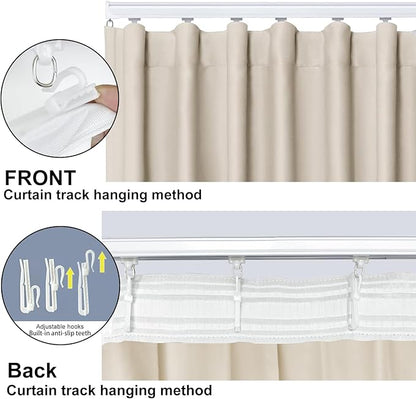 Cbsroro Room Divider Blackout Curtain Track Curtains Wall Dividers Panels Screen for Living Rooms Bedroom Office Privacy Partition Separation, W120 × L108 Inch,1 Panel, Beige