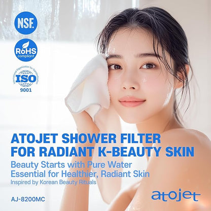 Filter Showerhead Inspired By Korea's Beauty Culture | Carbon Composite Filter | Single Set (Hose, Mount, Teflon Tape, Wrench) (AJ8200MC-SET-SNG)