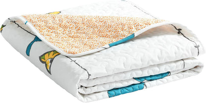 Rowley Birds Reversible Throw Blanket, 50" W X 60" L, Multi - Throw Blankets for Bed - Couch Blanket - Farmhouse Throw Blanket for Couch