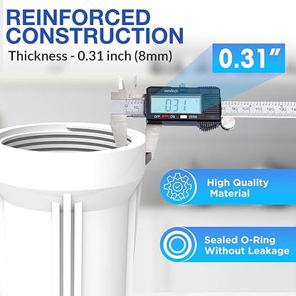 SimPure Whole House Water Filter Housing, Inline Water Filter for Home, Universal 10 inch Sediment Filter with 3/4 NPT Inlet and Outlet, Heavy Duty Steel Bracket, 4 Screws, Wrench (Pack of 2)