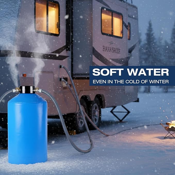 H&G Lifestyles Heated Water Softener Cover for Winter, 35W 110V Heating Pad, 158℉ Insulated Tank Jacket, Outdoor Waterproof & Sunproof Oxford Fabric 16"H x 8"D