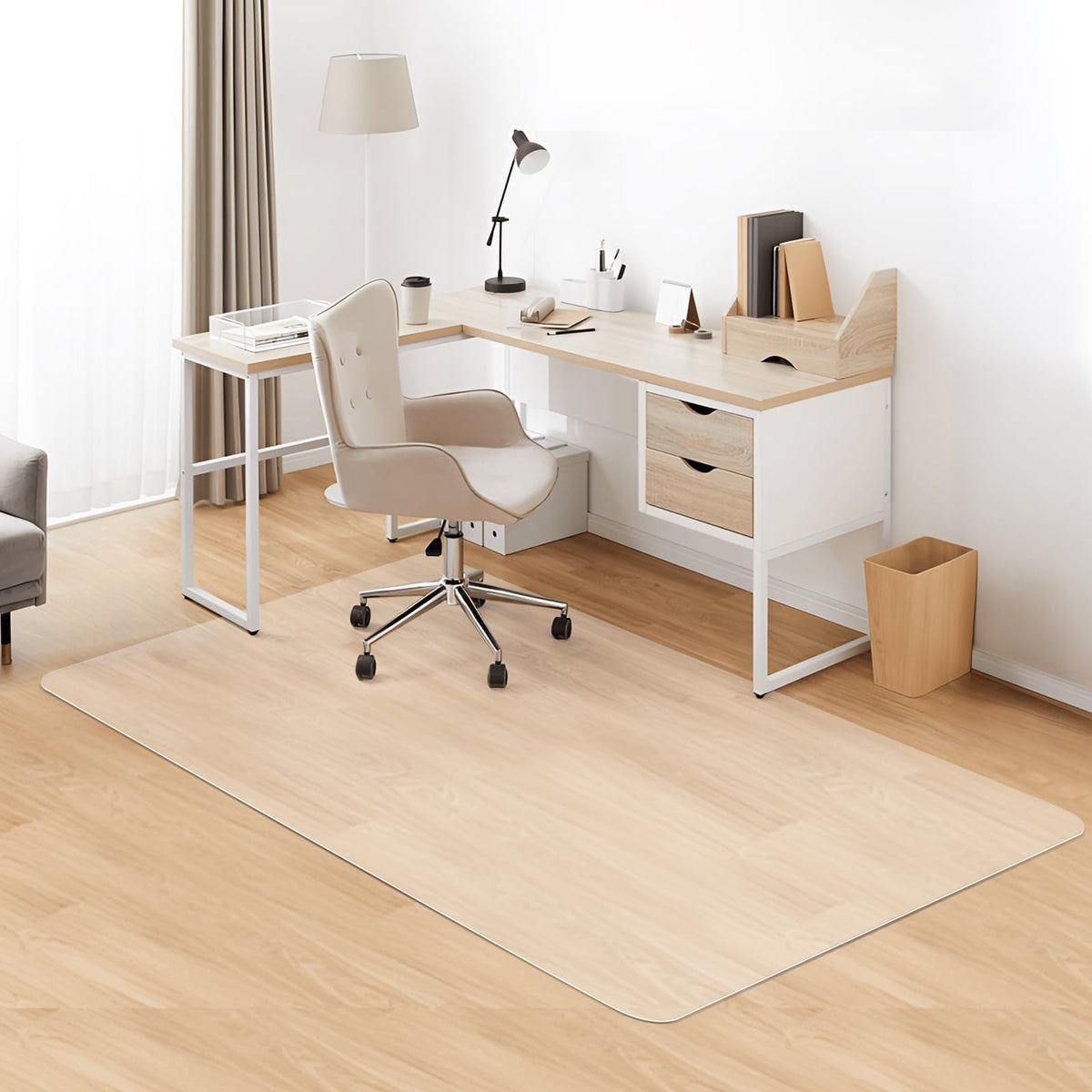 Clear Chair mat for Hardwood Floor 46 x 72 inches Transparent Floor Mats Wood/Tile Protection Mat for Office & Home (46" X 72" Rectangle)